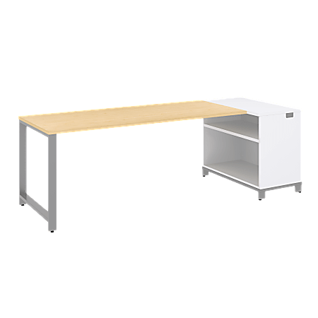BBF Momentum 72" Desk With 30" Storage, 29 1/2"H x 79 1/2"W x 36"D, Natural Maple, Standard Delivery Service
