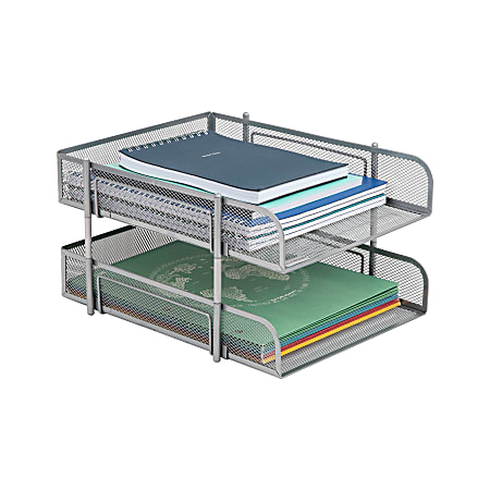 Mind Reader 2 Tier Metal Stackable Paper Tray 7 12 H x 10 12 W x