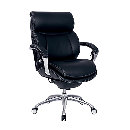 Serta® iComfort i5000 Ergonomic Bonded Leather Mid-Back Manager's Chair, Onyx Black/Silver