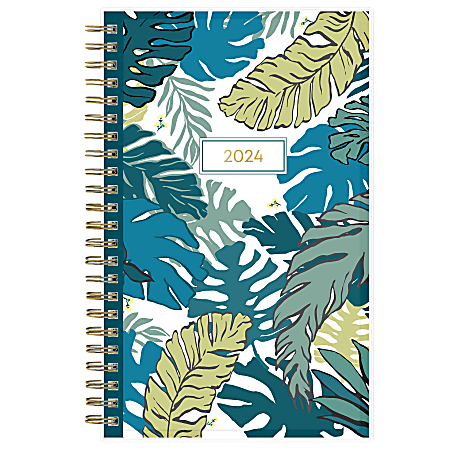 2024 Blue Sky™ Grenada CYO Weekly/Monthly Planning Calendar, 5" x 8", Green, January to December 2024, 137275