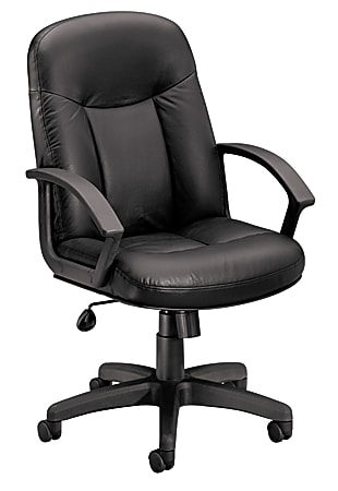 HON® Executive Ergonomic Bonded Leather Chair, Black