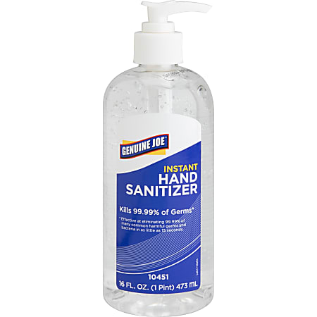 Genuine Joe Gel Hand Sanitizer, 16 Oz. Pump