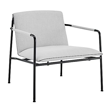 Eurostyle Ludvig Fabric Lounge Guest Chair, Light Gray/Black