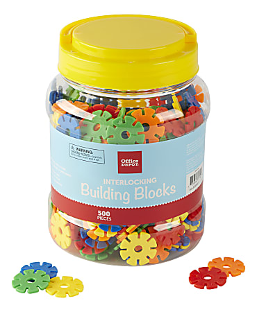 Office Depot® Brand Interlocking Building Blocks, Assorted Colors, Pre-K, Pack Of 500 Pieces