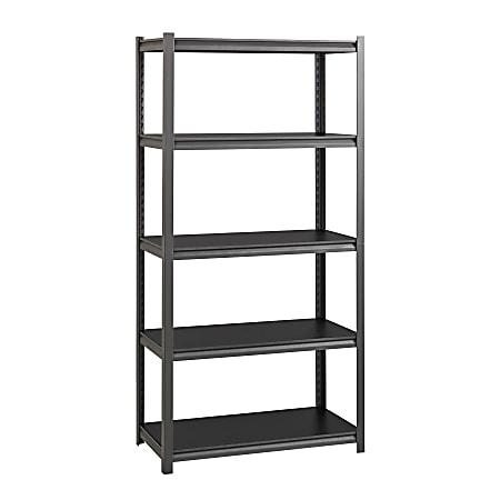 WorkPro® Premier Laminate Adjustable Shelving, 5-Shelves, 72"H x 36"W x 18"D, Gunmetal Gray