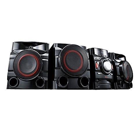 LG CM4550 Bluetooth® CD/MP3 2.1-Channel Mini Shelf System With AM/FM Radio And Subwoofer, 48"H x 14.5"W x 12.9"D, Black