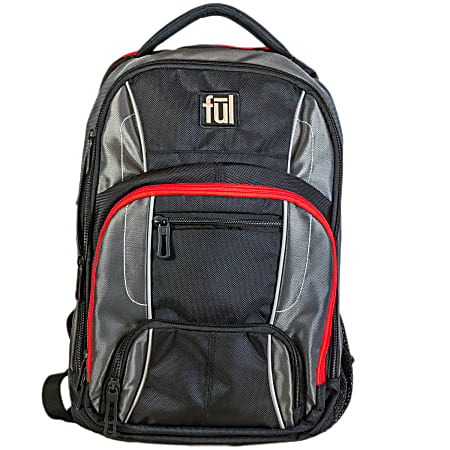 ful Shelby Backpack With 15" Laptop Pocket, Black/Gray