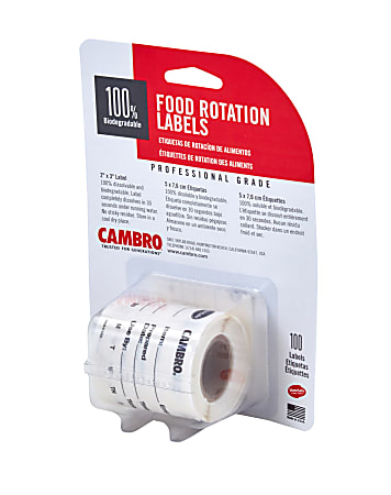 Cambro Food Rotation Labels Blister Pack, 23SL, 2"W