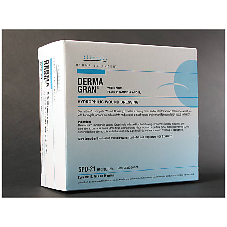 Derma Sciences Dermagran® -B Hydrophilic Wound Dressing, 4" x 4", Pack Of 15