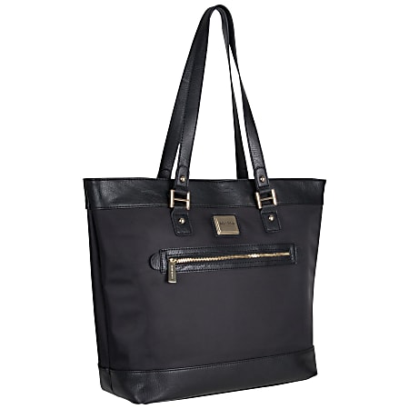 Kenneth Cole Reaction Nylon Twill Work Tote With 16 Laptop Pocket Black ...