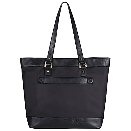 Kenneth Cole Reaction Nylon Twill Work Tote With 16 Laptop Pocket Black Office Depot