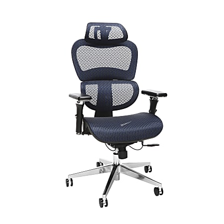 OFM Core Collection Model 540 Ergo Mesh High Back Chair With Headrest Blue BlackChrome - Office