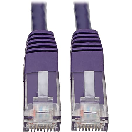 Tripp Lite Cat6 Cat5e Gigabit Molded Patch Cable RJ45 MM 550MHz Purple 15ft - 128 MB/s - Patch Cable - N200015PU