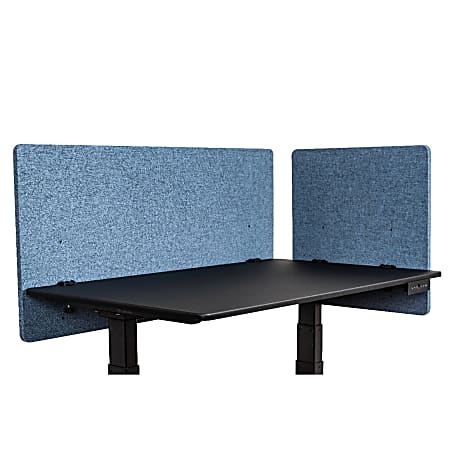 Luxor RECLAIM Acoustic Privacy Desk Panels, 48"W, Pacific Blue, Pack Of 2