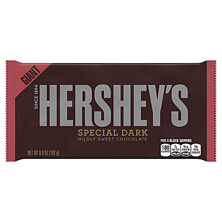 Hershey's® Special Dark Mildly Sweet Giant Chocolate Bars, Giant, 6.8 Oz, Pack Of 3 Bars