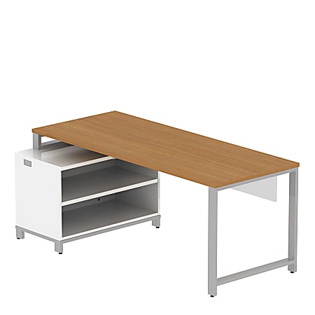 BBF Momentum 72" Straight Desk With 24" Open Storage, 29 1/2"H x 73"W x 36"D, Modern Cherry, Standard Delivery Service