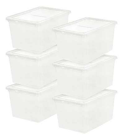 mDesign Tall Plastic Office Storage Bin with Handles - Organizer Bins for  Cabinets, Drawers, Desks, Workspace - Containers and Baskets for Pens,  Pencils, Highlighters and Notebooks - 4 Pack - White 