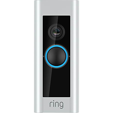 Ring Video Doorbell Pro, 4.5" x 1.85"W x 0.8"D, Satin Nickel