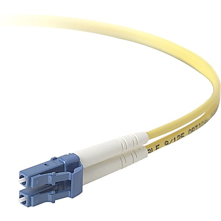 Belkin LCLC083-01M-TAA Fiber Optic Duplex Patch Cable - 3.28 ft Fiber Optic Network Cable - First End: 2 x LC Network - Male - Second End: 2 x LC Network - Male - Patch Cable - Yellow