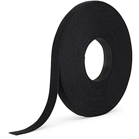 VELCRO® Brand One-Wrap Tie Bulk Roll, 0.75" x 75', Black