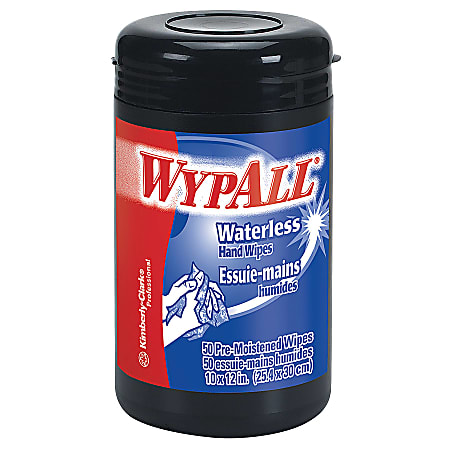 Wypall® Heavy-Duty Waterless Hand Wipes, Orange Scent, 12" x 10 1/2", Tub Of 50