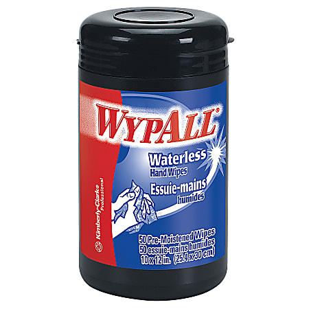 Wypall® Heavy-Duty Waterless Hand Wipes, Orange Scent, 12" x 10 1/2", Tub Of 50