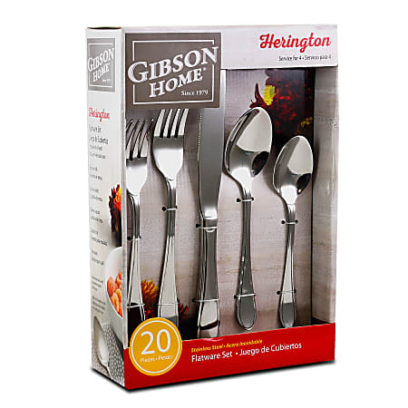 Gibson Herington 20-Piece Flatware Set, Silver
