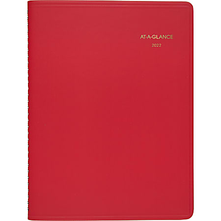 AT-A-GLANCE® Fashion Weekly Planner, 8-1/4" x 11", Red, January To December 2022, 7094013