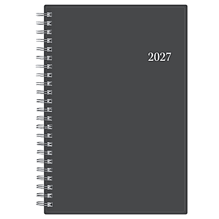 2027 Blue Sky Passages/Charcoal Metallic Weekly/Monthly Planning Calendar, 5x8, , Safety Wirebound Safety, 100010
