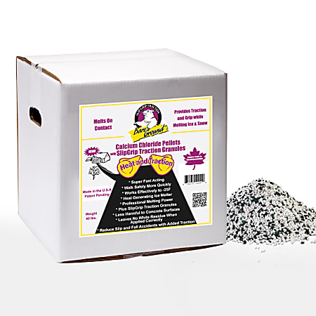 Bare Ground Calcium Chloride Pellets, With Traction Granules,