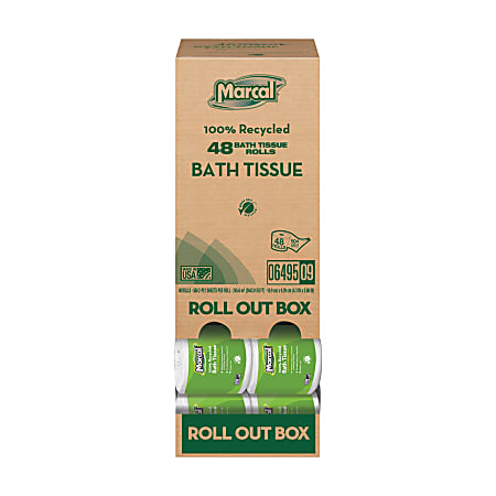 Marcal® Small Steps® 2-Ply Toilet Paper, 100% Recycled, 504 Sheets Per Roll, Pack Of 48 Rolls