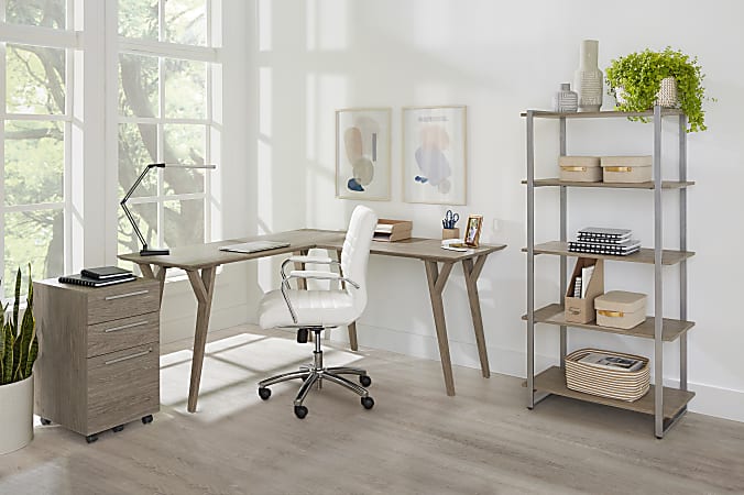 Realspace Trezza 19 D Vertical 3 Drawer Mobile File Cabinet Light