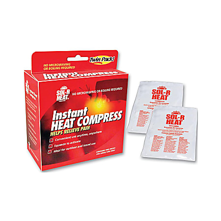 Mabis DMI HealthCare Sol-R® Instant Heat Compresses, 8 1/4" x 6", Pack Of 2`