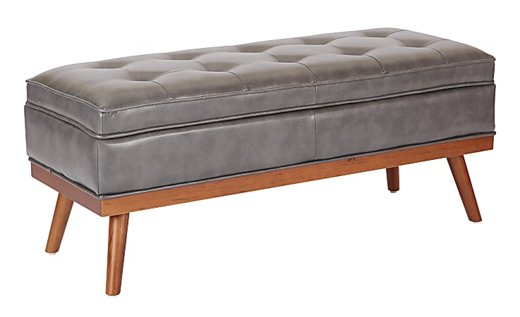 Ave Six Katheryn Storage Bench, Deluxe Pewter/Light Espresso