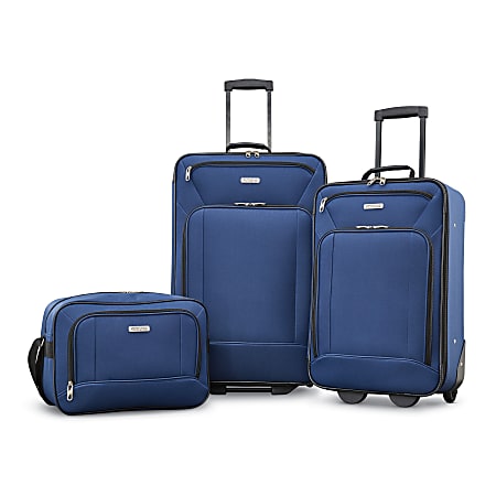 American Tourister Fieldbrook XLT Polyester 3 Piece Luggage Set Navy ...