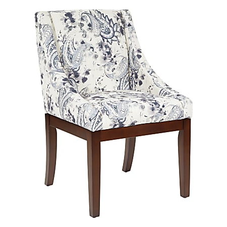 Office Star Monarch Fabric Dining Chair, Paisley Charcoal/Medium Espresso