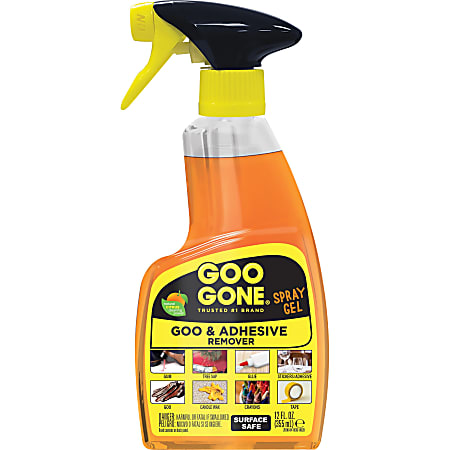 Goo Gone Spray Gel - 12 oz (0.75 lb)Bottle - 6 / Carton - Non-drip - Orange