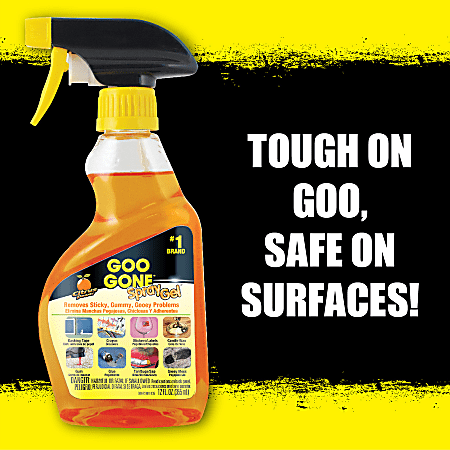 Goo Gone Spray Gel - 12 oz (0.75 lb)Bottle - 6 / Carton - Non-drip - Orange