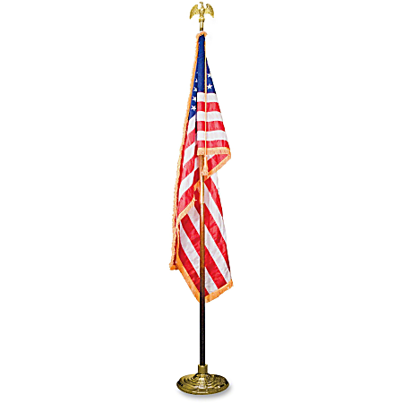 Advantus Goldtone Eagle Deluxe U.S. Flag Set -