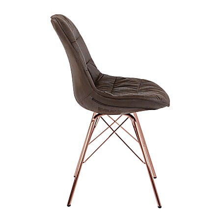 Office Star™ Avenue Six Langdon Chair, Saddle/Rose Gold