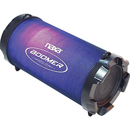 Naxa BOOMER IMPULSE FLASH NAS-3087 Portable Bluetooth Speaker System - Black - 150 Hz to 20 kHz - Battery Rechargeable - USB