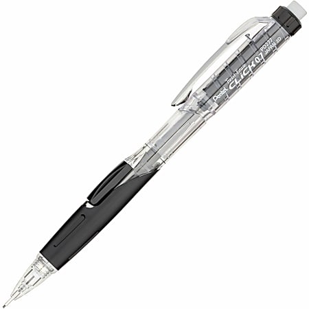 Pentel® Twist-Erase Click Mechanical Pencil, #2 Lead, 0.7 mm, Black Transparent Barrel
