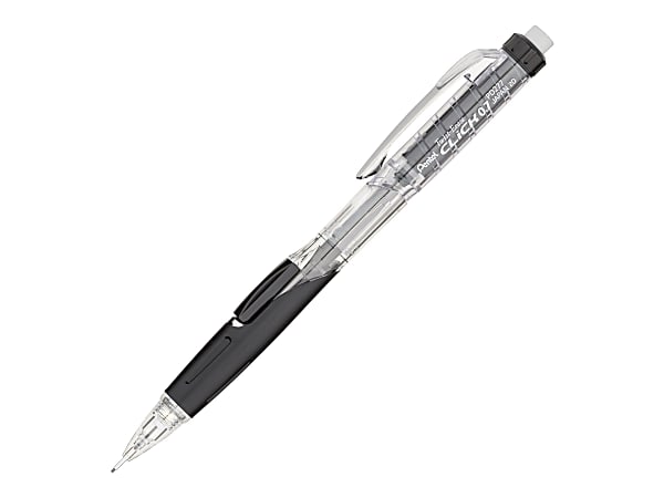Pentel® Twist-Erase Click Mechanical Pencil, #2 Lead, 0.7 mm, Black Transparent Barrel