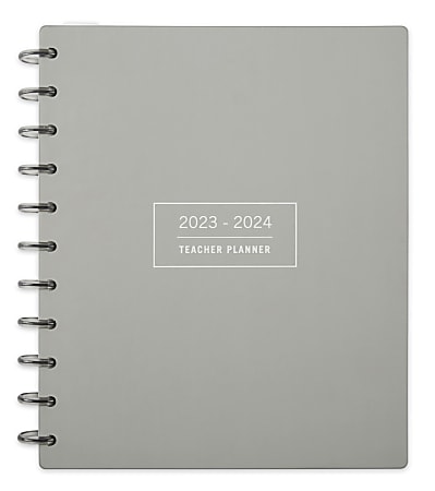 2023-2024 TUL® Discbound Monthly Teacher Planner, Letter Size, Gray, July 2023 To June 2024, ODUS2234-0
