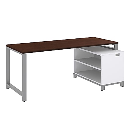 Bush Business Furniture Momentum Desk With 24"H Open Storage, 72"W x 30"D, Mocha Cherry, Standard Delivery