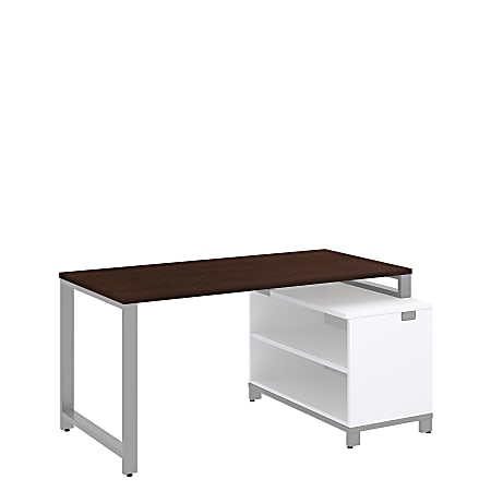 Bush Business Furniture Momentum Desk With 24"H Open Storage, 60"W x 30"D, Mocha Cherry, Standard Delivery