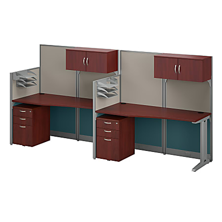 Bush Business Furniture Office in an Hour 2 Person Cubicle Workstations, Hansen Cherry, Standard Delivery