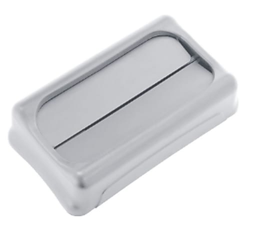 Rubbermaid Commercial Slim Jim Container Swing Lid - Rectangular - Plastic - Gray - 1 Each
