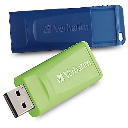 Verbatim 64GB Store 'n' Go USB Flash Drive - 2pk - Blue, Green - 64 GB - USB - Blue, Green - Lifetime Warranty - 2 / Pack