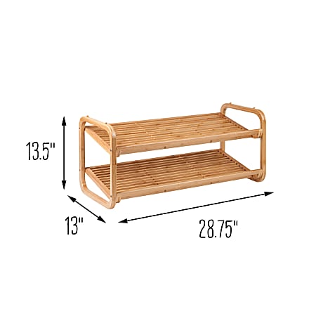 Honey Can Do 2 Tier Shoe Rack 13 716 H x 13 W x 28 34 D Light